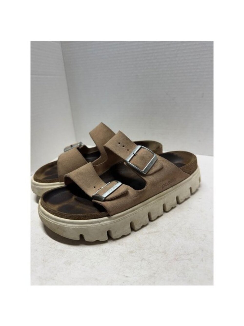 Papillio by Birkenstock Arizona Chunky Suede Platform Sandals Tan 39 8